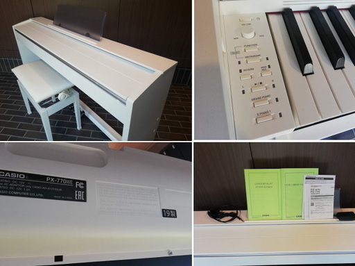 ◼️決定済■美品■2019年製■CASIO 88鍵盤 電子 ピアノ Privia PX-770WE [ホワイトウッド調]