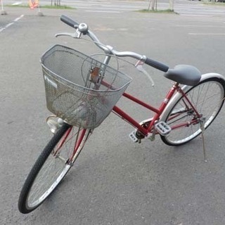自転車 26インチ シティサイクル ママチャリ カゴ付き 変速無...