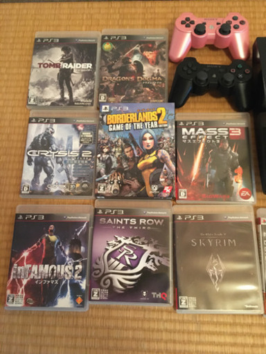 PS3 プレステ3 コントローラー2台 ソフト