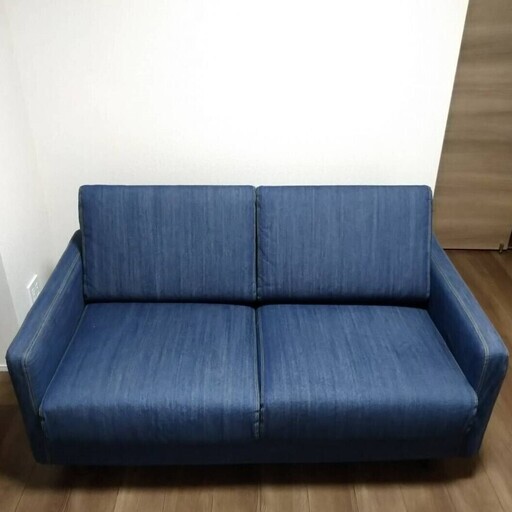 ※他サイトでお取引中※【1年半未満】無印良品ソファ / スリムアーム・ 2シーター・デニム生地