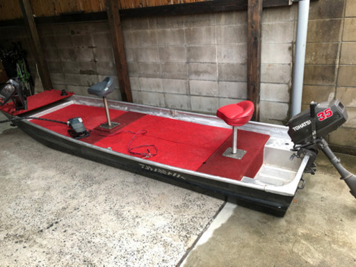 アルミボート　福岡　12f 船外機　エレキ付き　フルデッキ