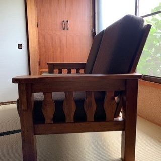 無垢材 オイルフィニッシュ　美品ソファの画像