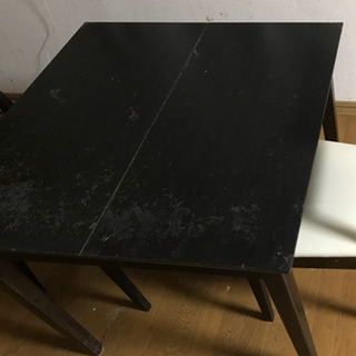 伸縮ダイニングテーブルセット(イス2付き)