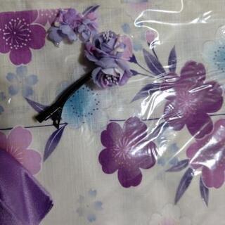 優美で愛らしく清楚な桜柄の浴衣セットの画像