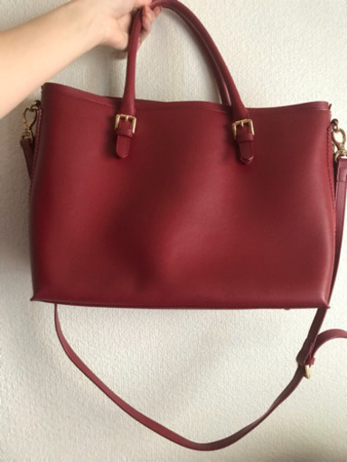 【美品】サマンサタバサ A4対応 トートバッグ ショルダーバッグ レザー 赤 2way