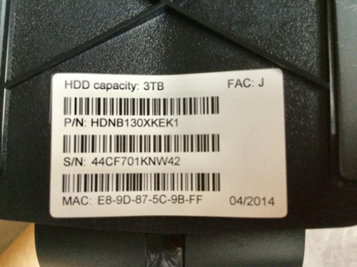 【取引完了】【中古】東芝製 3TB ネットワークハードディスク
