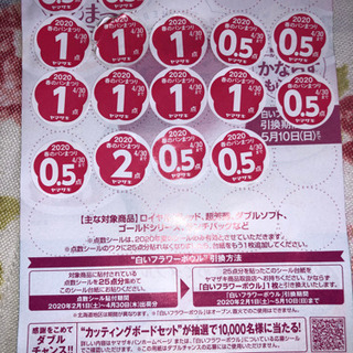 ヤマザキ春のパンまつり2020点数シール13点分