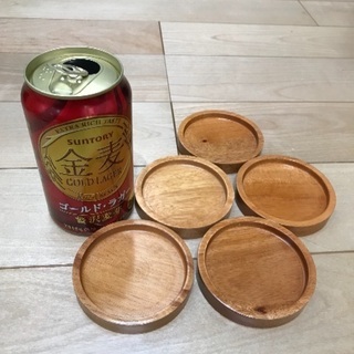 交渉中、99、木のコースター（丸）5枚