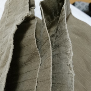 UNITED ARROWS BLUE LABEL ボトム 夏用 綿麻 Sサイズ 濃緑～茶の画像