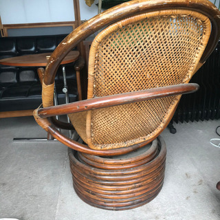 ラタン　チェア　回転　2脚セット