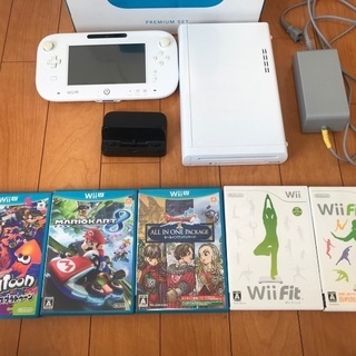 任天堂wii u本体　ソフト5本　wii fitの画像