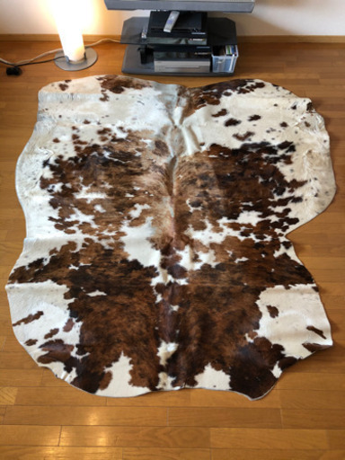 カウラグ　本革　牛革　ハラコ　毛皮　ラグ