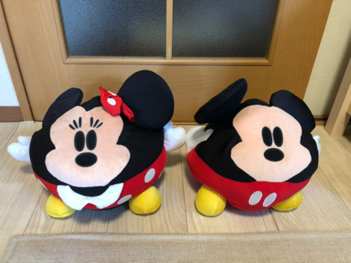 美品✨ミッキー＆ミニービーズクッションぬいぐるみ✨公式