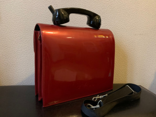 電話型バッグ 2WAY テレフォンバッグ 黒電話 赤