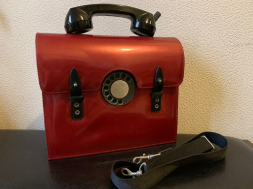 電話型バッグ 2WAY テレフォンバッグ 黒電話 赤