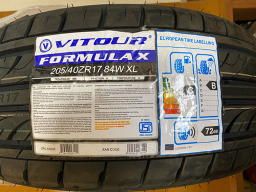 新品　VITOUR FORMULA X タイヤのみ　205/40ZR17 84W XL 4本