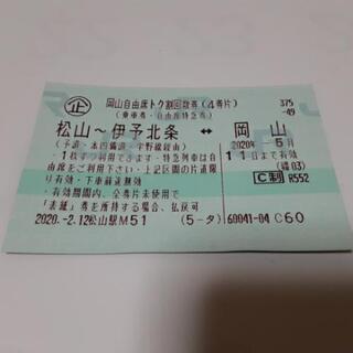 松山　↔️　岡山　Jr特急券