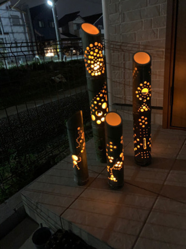 竹灯篭　ledキャンドルリモコン付きセット