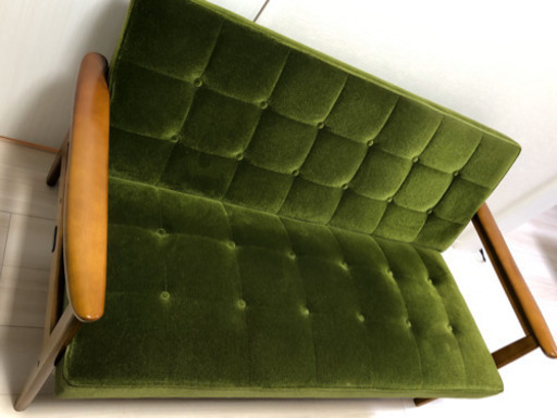 【即引渡し可能】クリーナー付　カリモク60 Kチェア 2シーター　モケットグリーン