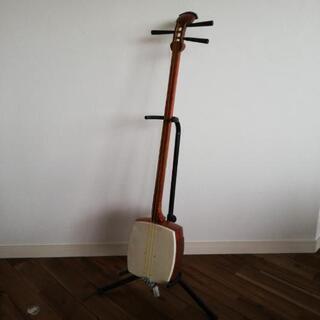 和楽器　細棹　三味線　花梨　撥駒付き　中古