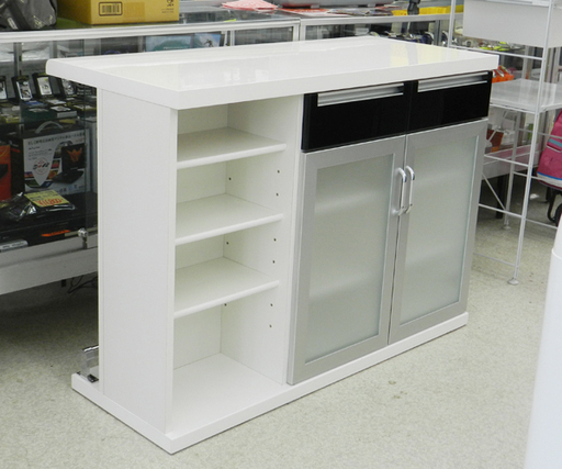 ニトリ バーカウンター パース120 キッチンカウンター ホワイト エナメル NITORI キッチン収納 カウンターテーブル ホワイト ☆ PayPay(ペイペイ)決済可能 ☆ 札幌市 北区 屯田