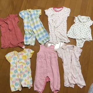 新生児サイズロンパース　夏服　女の子向け　7枚セットの画像