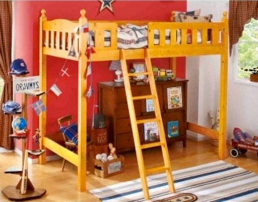 未使用*組立簡単*コンパクトな天然木製ロフトベッド*子ども部屋などに♪