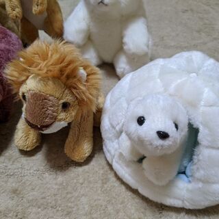 【0円】動物達のぬいぐるみ（美品）の画像
