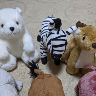 【0円】動物達のぬいぐるみ（美品）の画像