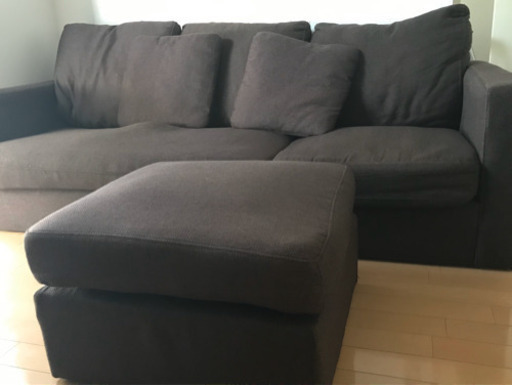 Ｌ字リビングソファー　３人掛け　オットマン付き