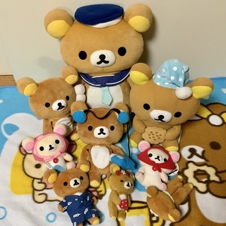 【お取引き終了】リラックマのぬいぐるみがいっぱい（20匹）病院の待合室や託児所スペースで一緒に遊んで欲しいです。。の画像