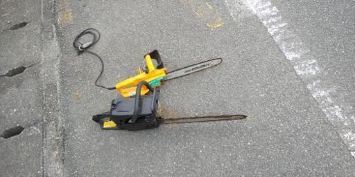 (取引中)電動、エンジンチェーンソー2セット(ジャンク)