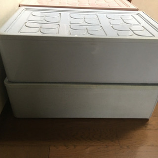 押入れ収納ケース（引き出しタイプ2個）ブルーの画像