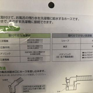 商談中】風呂水給水ホース 4m 三洋電気、日立製作所、三菱電機の画像