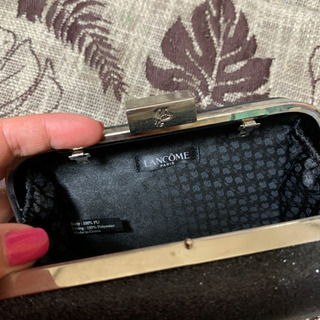 ランコムLANCOME バニティバッグ　キラキラ黒の画像