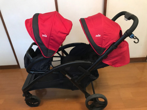 Joei ジョイー　2人乗りベビーカー エヴァライトデュオ　レインカバー付き