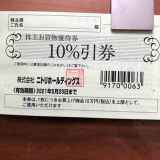 ニトリ株主優待券　@終了