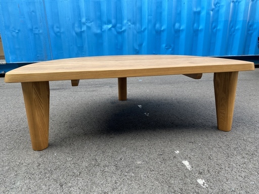センターテーブル ナチュラル リビングテーブル 半円 中古品