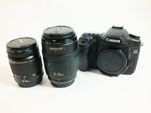 【苫小牧バナナ】状態良好 キャノン/Canon デジタル 一眼レフカメラ EOS50D ダブルズームレンズキット バッテリー3ケ付き 動作OK♪