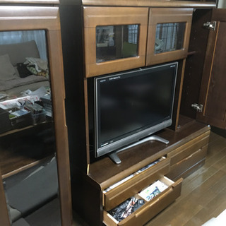 ①＋②木製　テレビキャビネットセットの画像