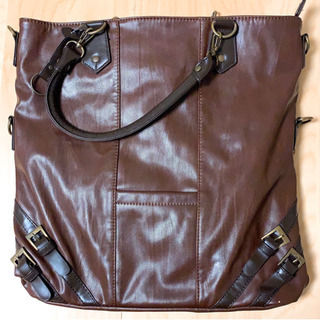 【美品】革 トートバッグ ビジネスバッグ ブラウン シンプル ベ...