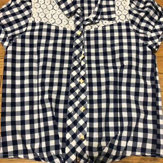 【Sorridereのシャツ】レース、チェック、140〜150cm