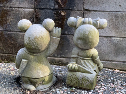 ミッキー&ミニーの石像セット