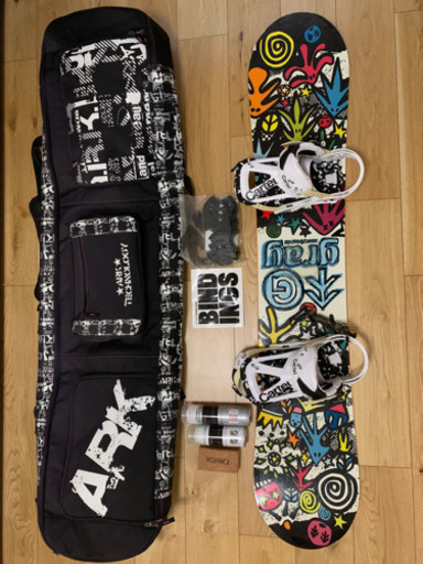 grayスノーボードセット（板、ビンディング、靴、バッグ）