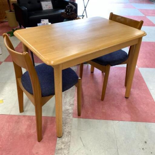 中古 ダイニング3点セット 食堂セット 長方形 幅91cm×奥61cm×高68cm 単身用 小型 【店舗近郊限定販売】
