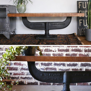 センターテーブル 鉄脚 無垢材 工業系 インダストリアル コーヒーテーブル カフェテーブル アイアン