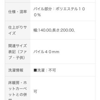 ◆無印良品 シャギーラグ カーペット 140x200cm MUJI フロアマットの画像