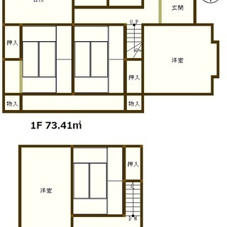 館林市日向町貸工場付住宅　10万(税別)　多々良沼公園まで徒歩11分　5K　建物面積102.39㎡　土地面積353㎡ - 不動産