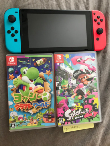 【中古】Nintendo Switch 本体 ネオン ＋ソフト2本
