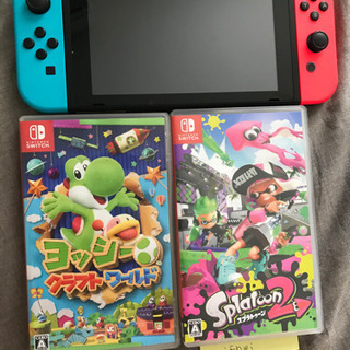 【中古】Nintendo Switch 本体 ネオン ＋ソフト2本